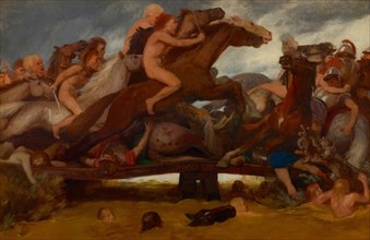 The battle on the bridge, 1889. Creator: Böcklin, Arnold (1827-1901).