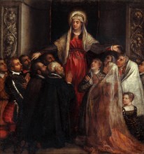 Madonna della Misericordia (Madonna of Mercy), 1573. Creator: Titian (1488-1576).