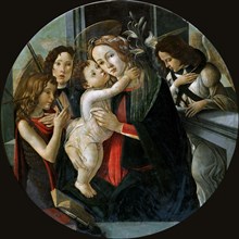 The Madonna and Child with Saint John and two Angels. Creator: Botticelli, Sandro (1445-1510).