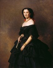 Portrait of Duchess Elizaveta Alexandrovna Baryatinskaya, née Princess Chernysheva (1826-1902). Creator: Winterhalter, Franz Xavier (1805-1873).