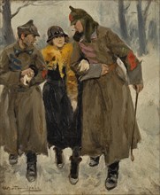 Soldiers With Prostitute. Creator: Vladimirov, Ivan Alexeyevich (1869-1947).
