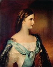 Portrait of Empress Elisabeth of Austria. Creator: Schrotzberg, Franz (1811-1889).