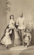 Emperor Franz Joseph I with Empress Elisabeth and their children ..., ca 1860. Creator: Anonymous.