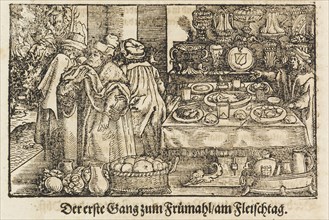 A New Cookbook by Marx Rumpolt. The first illustrated German cookbook, 1604. Creator: Amman, Jost (1539-1591).