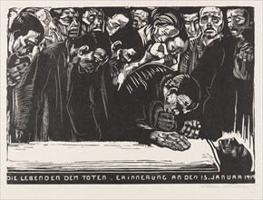 Commemorative sheet for Karl Liebknecht, 1920. Creator: Kollwitz, Käthe (1867-1945).