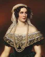 Portrait of Queen Therese of Bavaria (1792-1854), 1855. Creator: Stieler, Joseph Karl (1781-1858).
