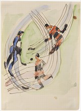 Hockey Players, ca 1934. Creator: Kirchner, Ernst Ludwig (1880-1938).