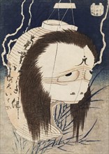 The ghost of Oiwa. From the series Hyaku Monogatari (One Hundred Ghost Stories) , c. 1832. Creator: Hokusai, Katsushika (1760-1849).