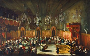Ball in honor of Anna Maria Luisa de' Medici, Electress of the Palatinate, ca. 1718-1719. Creator: Stom, Antonio (1688-1734).