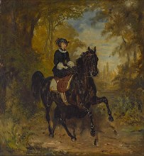 Empress Elisabeth of Austria on horseback. Creator: Adam, Franz (1815-1886).