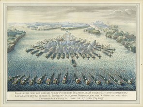 The naval Battle of Gangut on July 27, 1714, after 1724. Creator: Martin, Pierre-Denis II (1663-1742).