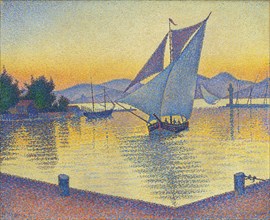 The Port at sunset, Opus 236 (Saint-Tropez) , 1892. Creator: Signac, Paul (1863-1935).