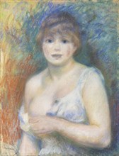 Femme demi-nue (Portrait of the Actress Jeanne Samary), ca 1879. Creator: Renoir, Pierre Auguste (1841-1919).