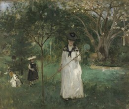 Chasse aux papillons (The Butterfly Hunt), 1874. Creator: Morisot, Berthe (1841-1895).