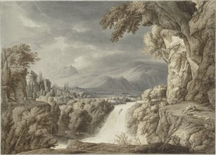 Heroic landscape with waterfall, c. 1790. Creator: Kobell, Franz Innocenz Josef (1749-1822).