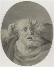 Old man with beard, scuffling his hair. Creator: Rehberg, Friedrich (1758-1835).