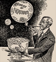 Blowing Bubbles. Woodrow Wilson and the League of Nations , 1919. Creator: Anonymous.