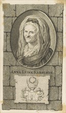 Portrait of Anna Louisa Karsch (1722-1791), 1796. Creator: Krethlow, Johann Friedrich (1767-1842).