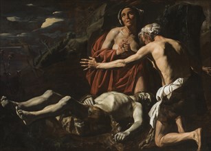 Adam and Eve mourn the death of Abel, 1632-1635. Creator: Stomer, Matthias (ca.1600-after 1650).