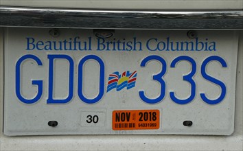 Car Registration plate, British Columbia, Canada. Creator: Unknown.