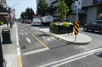 Two-way cycle route in Victoria, Vancouver Island, British Columbia, Canada. Creator: Unknown.