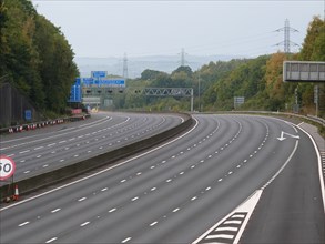 Deserted M27 Motorway due to closure for bridge demolition at Rownhams 2018. Creator: Unknown.
