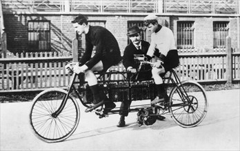 1897 Electric racing tandem bicycle. Creator: Unknown.