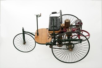 1885 Benz 3 wheeler scale model. Creator: Unknown.