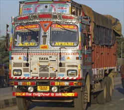 Tata lorry on road in Punjab, India. Creator: Unknown.