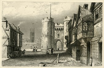'West Gate, Canterbury, Kent', c1845.  Creator: Unknown.