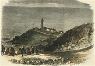 'The Queen Visiting South Stack Lighthouse, Holyhead...', 1853, (1861). Creator: Unknown.