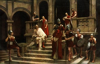 Jesus before Pilate, 1922.  Creator: Henry Traut.