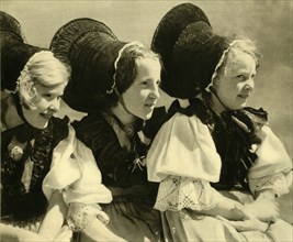 Girls in traditional costume, Vorarlberg, Austria, c1935. Creator: Unknown.