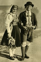 Newlyweds in traditional costume, Carinthia, Austria, c1935.  Creator: Unknown.