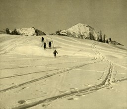 Skiing in the Totes Gebirge mountains, Austria, c1935.  Creator: Unknown.