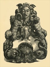 Door knocker with dolphins and satyrs, early 17th century, (1881). Creator: John Emms.