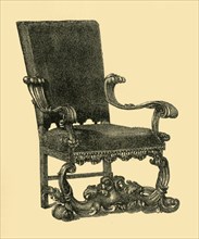 Walnut wood armchair, c1685-1710, (1881).  Creator: William Catley.