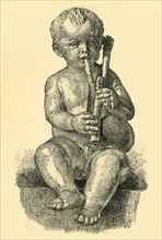 Boy playing the bagpipes, c1490-1520, (1881).  Creator: Unknown.