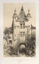 ...Pl.7, Porte du Chateau dExideuil (Dordogne), 1860. Creator: Victor Petit (French, 1817-1874).