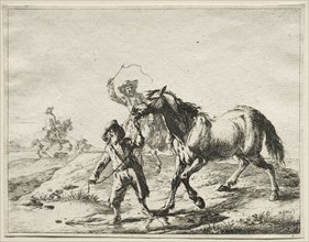 A boy taking a horse to drink. Creator: Dirck Stoop (Dutch, c. 1618-1681).
