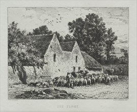 A Farmhouse. Creator: Charles-Émile Jacque (French, 1813-1894).