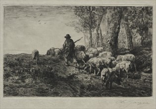 A herd of swine, 1880. Creator: Charles-Émile Jacque (French, 1813-1894).
