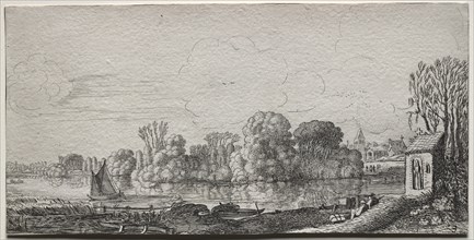 A Little Chapel by a Pond. Creator: Jan van de Velde (Dutch, 1620-1662).