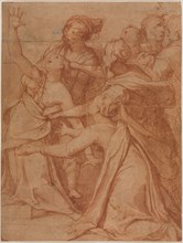 A Miracle of Saint Philip Benizzi: The Healing of a Demoniac Woman, c. 1557. Creator: Taddeo Zuccaro (Italian, 1529-1566).