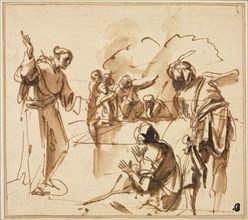 A Monk Preaching, mid 17th century?. Creator: Pier Francesco Mola (Italian, 1612-1666).