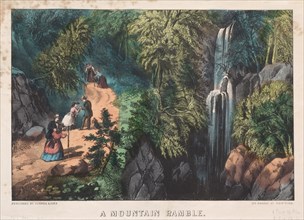 A Mountain Ramble, c. 1872-74. Creator: James Merritt Ives (American, 1824-1895), and ; Nathaniel Currier (American, 1813-1888).