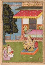 A page from a Ragamala series: Sri Raga, 1695. Creator: Nasiruddin (Indian).
