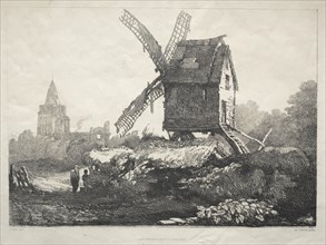 A Series of Ancient Buildings and Rural Cottages in the North of England: At Crowland, Windmill, 182 Creator: Samuel Prout (British, 1783-1852).