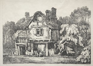 A Series of Ancient Buildings and Rural Cottages in the North of England: Near Ashbourn, 1821. Creator: Samuel Prout (British, 1783-1852).