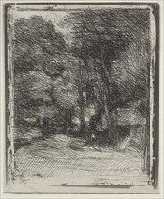 A Souvenir of the Bas-Bréau, original impression 1858, printed in 1921. Creator: Jean Baptiste Camille Corot (French, 1796-1875).